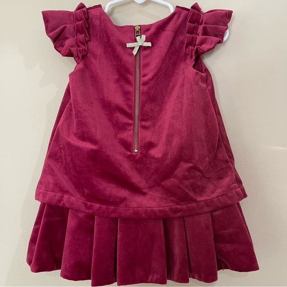 TAHARI Toddler Girl Red Velvet Dress Size 2. - Picture 2 of 2